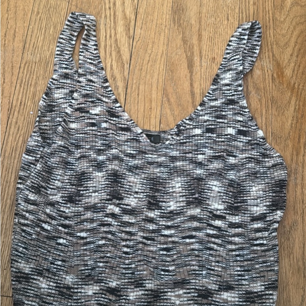 Dynamite Black and White Textured Tank Top